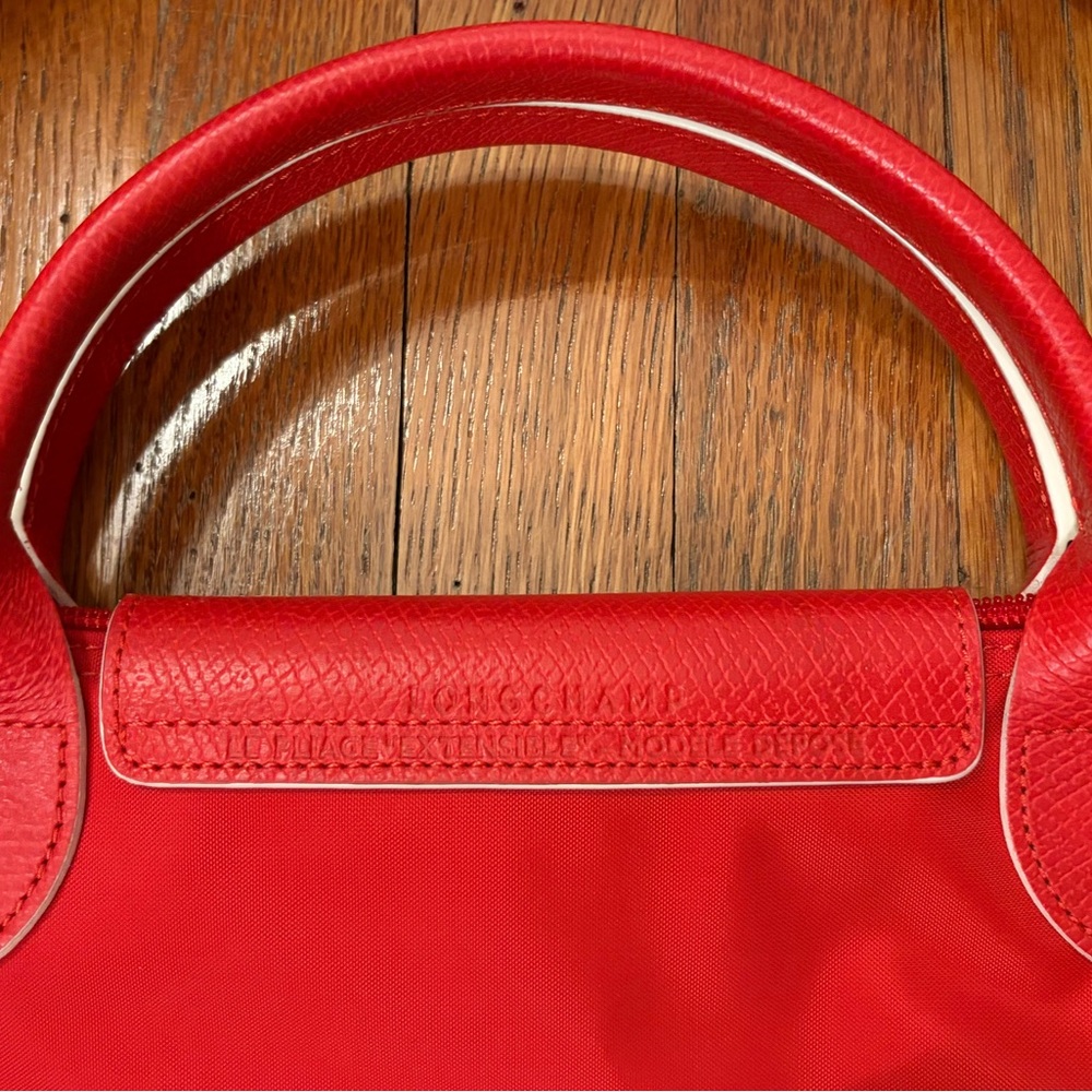 LONGCHAMP Horse Logo Nylon Large Tote Bag Women Red - Picture 5 of 8